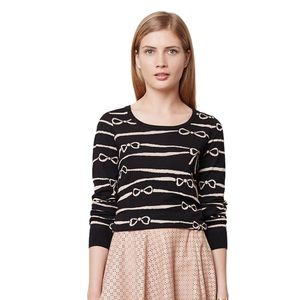 Anthropologie Monogram Ribbon Ruled 100% Cotton Sweater